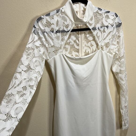 Nookie Lady Lace Long Sleeve Midi - White Size M - Picture 4 of 9